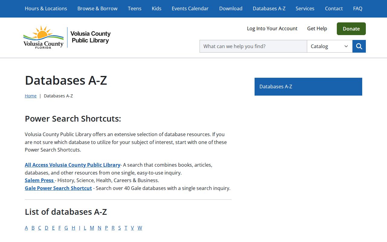 Volusia County Public Library genealogy and newspaper database choices for Daytona Beach research