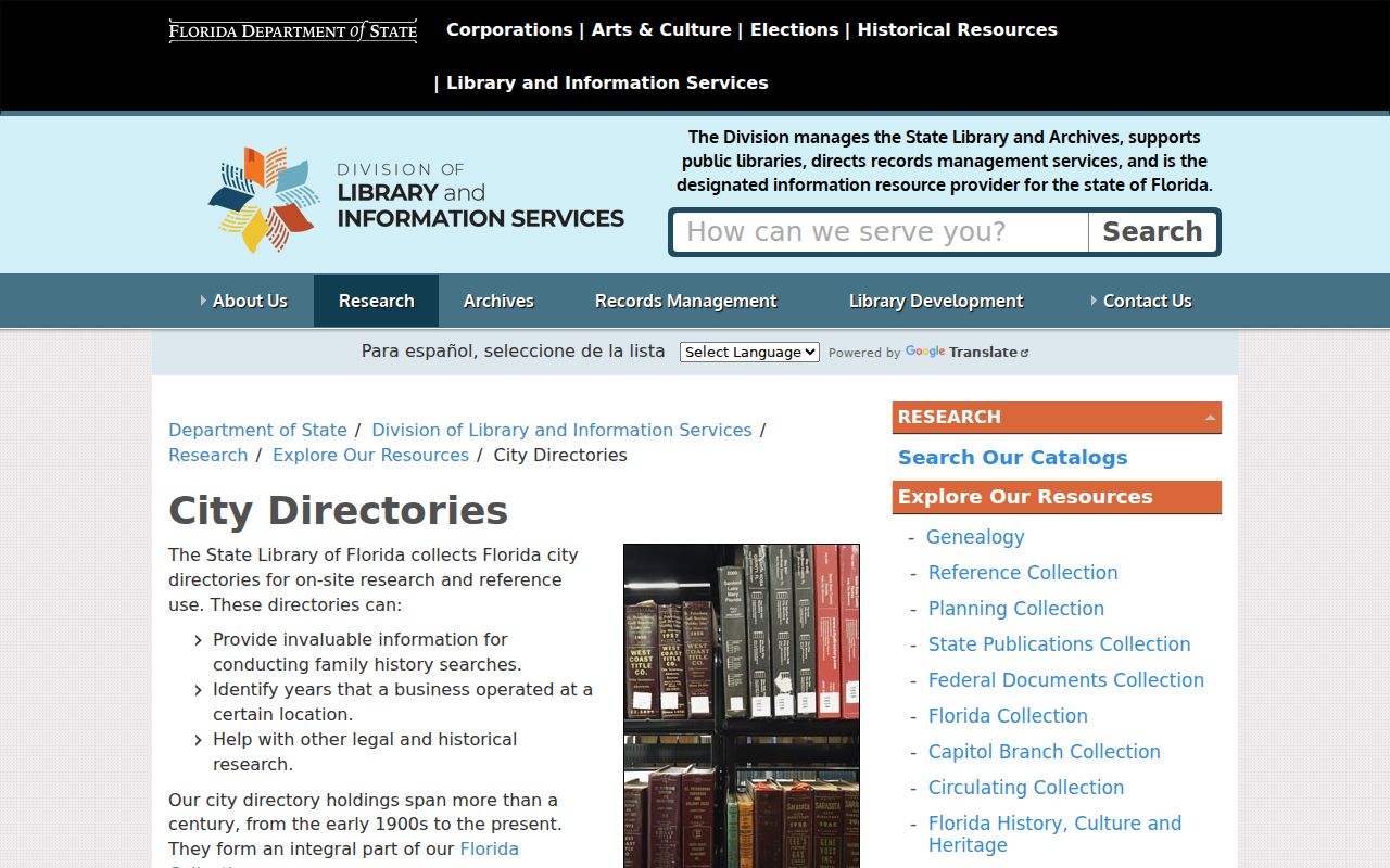 State Library of Florida city directory collection for Daytona Beach year searches