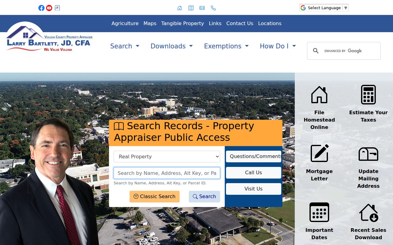Volusia County property search for the Daytona Beach residents directory