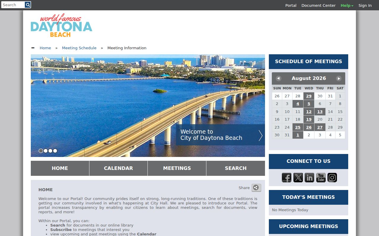Daytona Beach neighbors city board and public document search