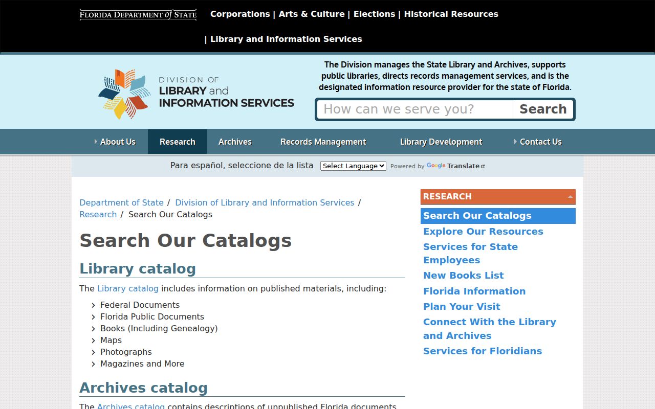 Daytona Beach previous residents search in the State Archives catalog