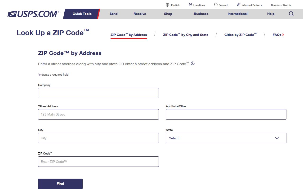 USPS address lookup for verifying a Daytona Beach ZIP code
